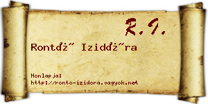 Rontó Izidóra névjegykártya
